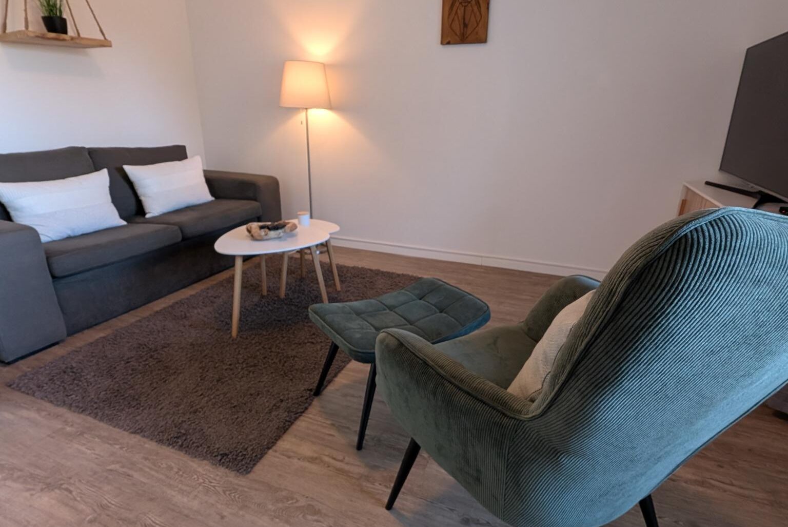 Wohnzimmer der Ferienwohnung Heimatgefühl in Maidbronn